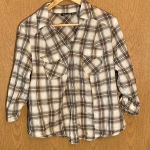 Cute ANA plaid button down shirt, size 1X